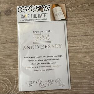 Save the date 6 wedding firsts wine bottle labels